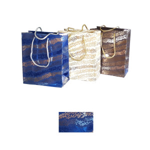 Shopper musa luxury 20x25+10 blu (5pz)