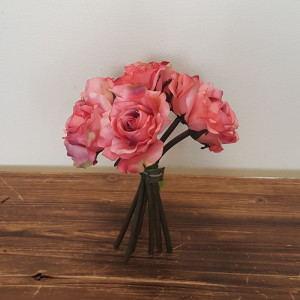 Bouquet 7 rose rosa h.20