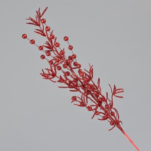 Bacche ramo con foglie rosso