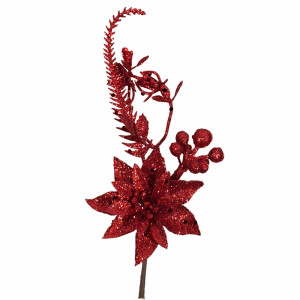 Poinsettia pick cm.20 rosso (pz.6)