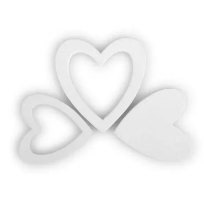 Cuore legno assortito bianco (pz.120)
