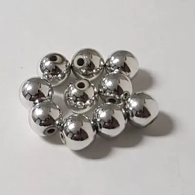 Perla mm.10  con foro  argento (pz.115)