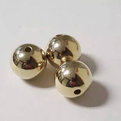 Perla mm.14  con foro  oro (pz.35)