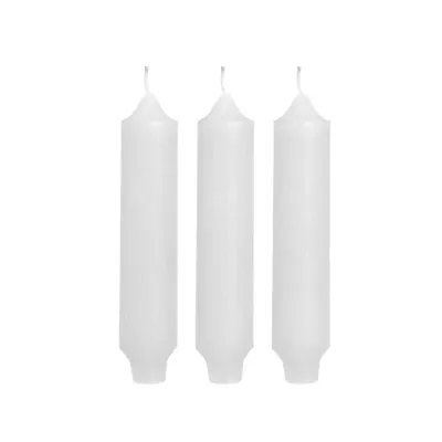 Candela cil. d.03 h.17 bianco  (pz 3)