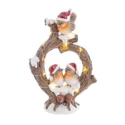 Uccellini led su ramo cm.23