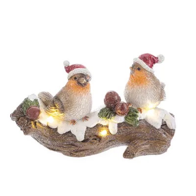 Uccellini led su ramo cm.14