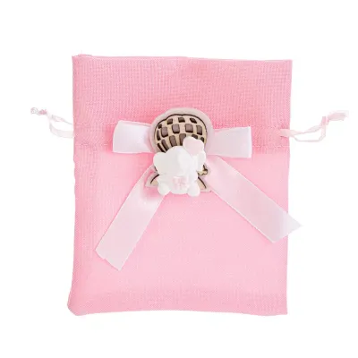 Sacchettino tessuto 10x12 rosa (pz.12)