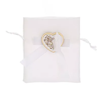 Sacchettino tessuto 10x12 bianco oro (pz.12)