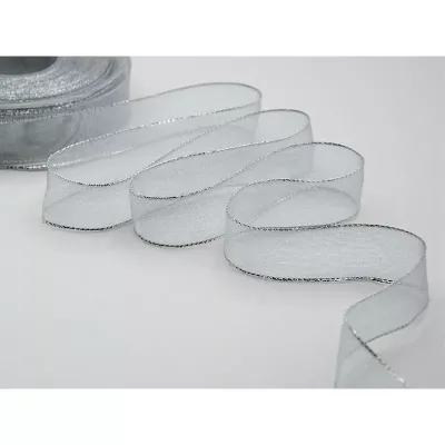 Nastro mm.15 m.25 velo lame' argento