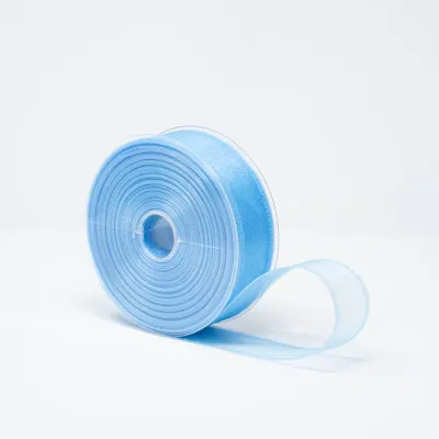 Nastro organza bord.mm.40 m.50 azzurro
