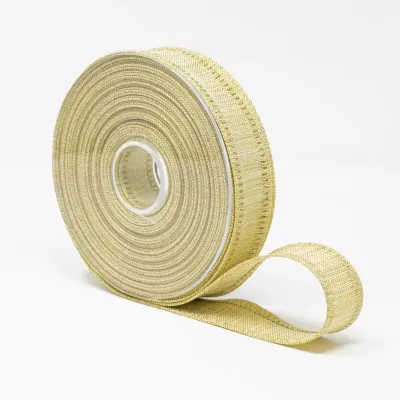 Nastro mm.25 m.10 canvas lame' oro