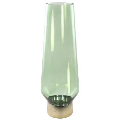 Va-vaso vetro h.45 verde-oro