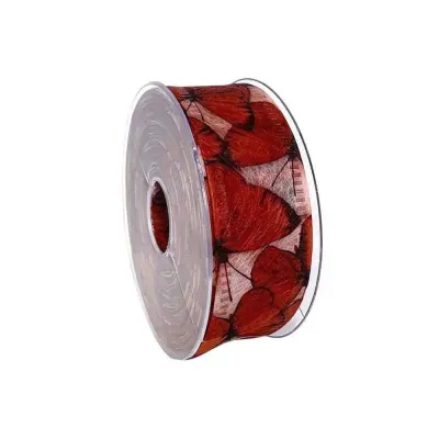 Nastro df farfalle mm.40 m.25 rosso