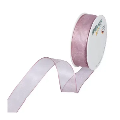 Nastro organza anim. mm.25 m.25 rosa ant.