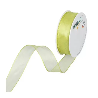Nastro organza anim. mm.25 m.25 verde acido