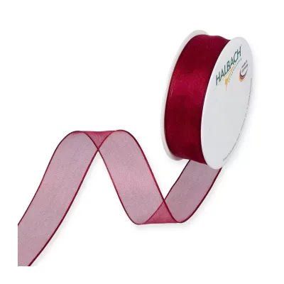 Nastro organza anim. mm.25 m.25 bordeaux