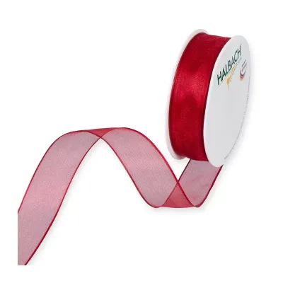 Nastro organza anim. mm.25 m.25 rosso