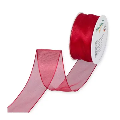Nastro organza anim. mm.40 m.25 rosso