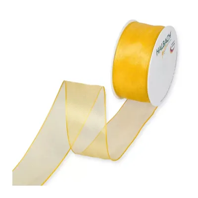 Nastro organza anim. mm.40 m.25 giallo