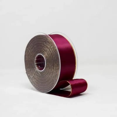 Nastro mm.40 m.25 d.r. lame' bordeaux
