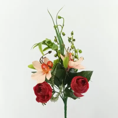 Ranuncolo-orchidea mazzolino cm.30 rosso