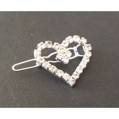 Fermaglio cuore con diamantini 