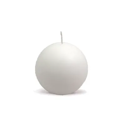 Candela sfera 080 bianco  (pz 6)