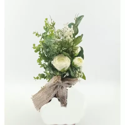 Bouquet rose-acacia cm.45 bianco