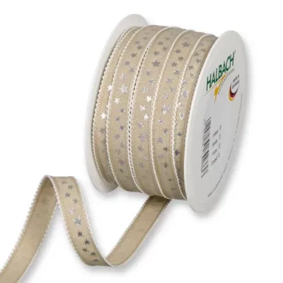 Nastro mm.15 m.25 l.stars ecru
