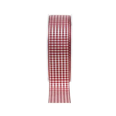 Nastro vichy mm.40 m.25 bordeaux