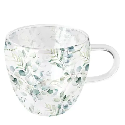 Tazza vetro d.10 eucalipto