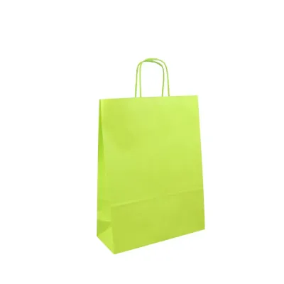 Shopper  22x31 carta col. verde acido (pz.25) 