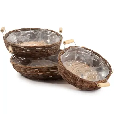 Bs-cesta tonda salice e carta  (set 3)