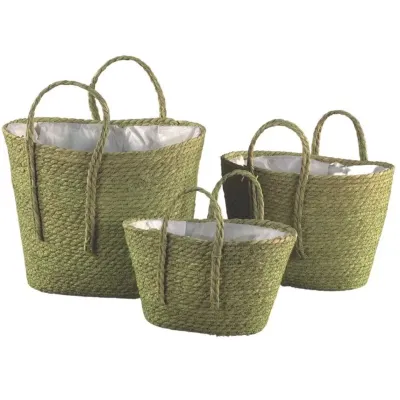 Bcr-borsa corda 40x32 h.35 verde (set 3)