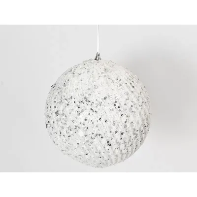 Pallina pvc 20 bianco glitter