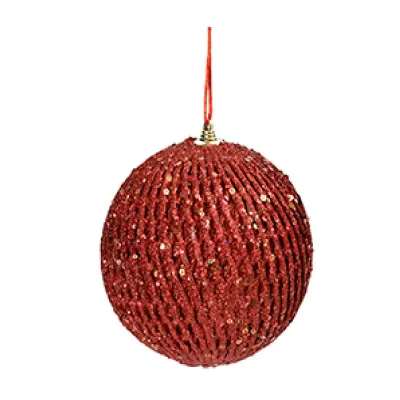 Pallina pvc 15 rosso glitter