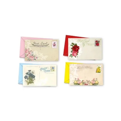 Biglietto + busta b 6x8 fiori (pz.100)