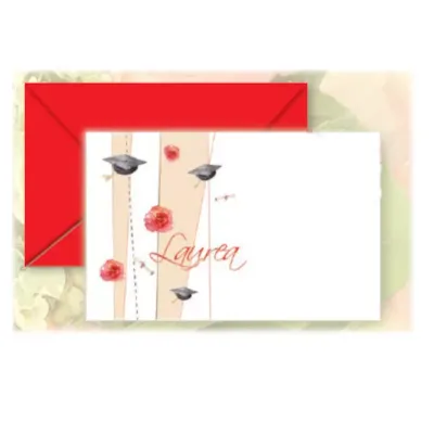 Biglietto+busta  b 7x11 laurea (pz.100.)rose