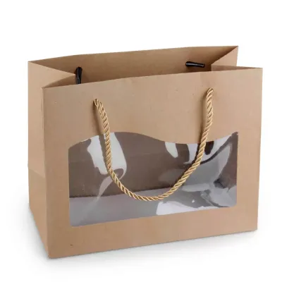 Shopper con finestra 23x18 avana (pz.10)
