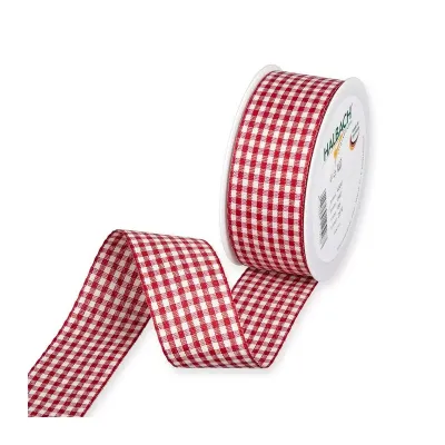Nastro vichy cotton look mm.40 m.25 rosso