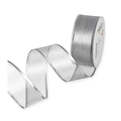 Nastro mm.40 m.25 lurex tr. argento