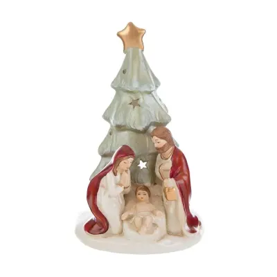 Sacra famiglia portacandela h.17