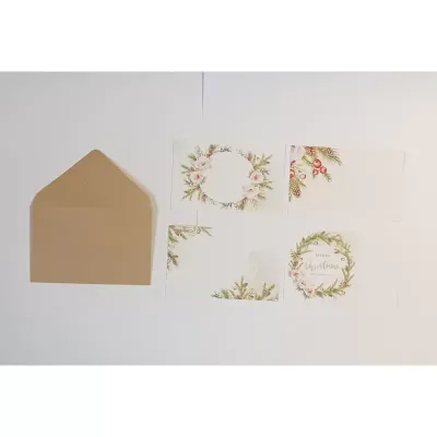 Biglietto + busta  7x11 rose natalizie (100 pz)