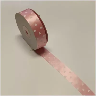 Nastro mm.25 m.45 cuori rosa