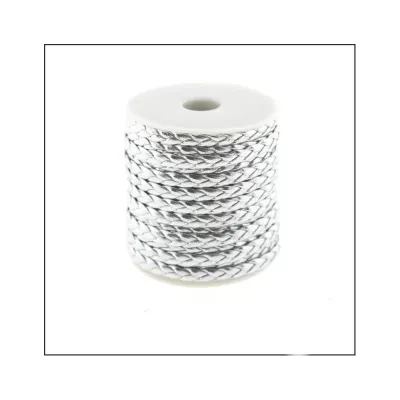 Cordino mm.07 m.20 leather twist argento