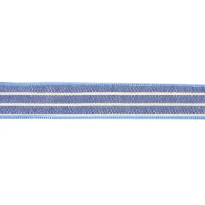 Nastro striped cotton mm.25 m.15 azzurro