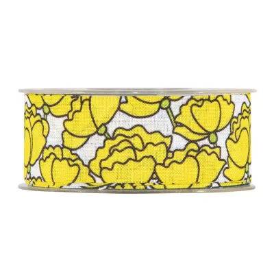 Nastro garofani mm.40 m.20 giallo