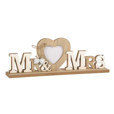Mr&mrs con cuore porta foto cm.32x5xh11,3
