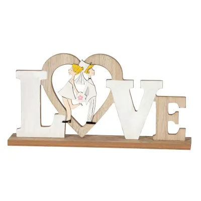 Scritta love con sposi  cm. 28x4,5xh15   