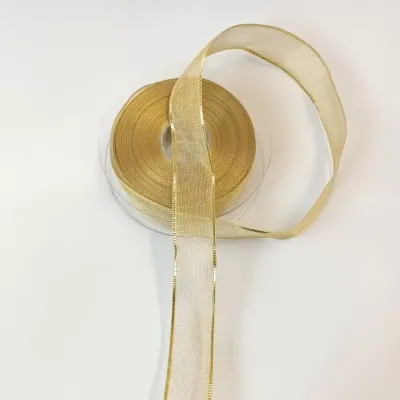 Nastro mm.25 mt.25 organza oro